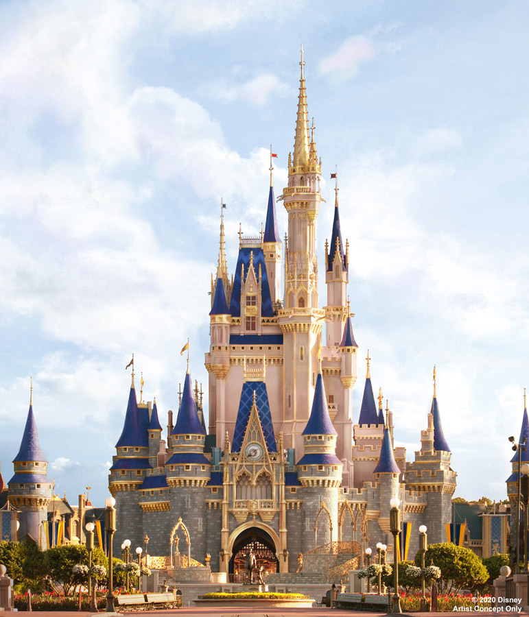 Disney World's Cinderella's Castle is being re-done this year in celebration of the park's 50th anniversary