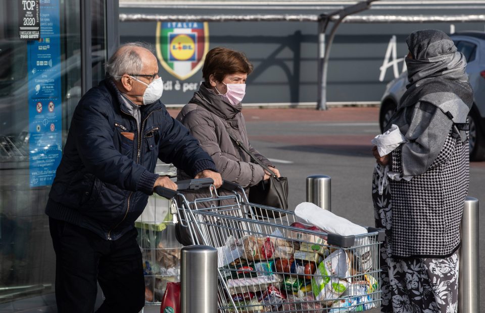  Many people have been stocking up on food after several towns in northern Italy were put on lockdown