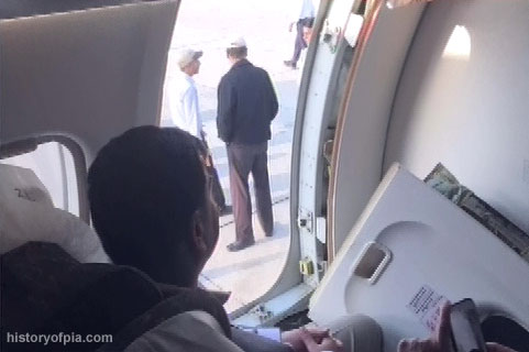  The emergency exit was torn open just moments after the plane landed