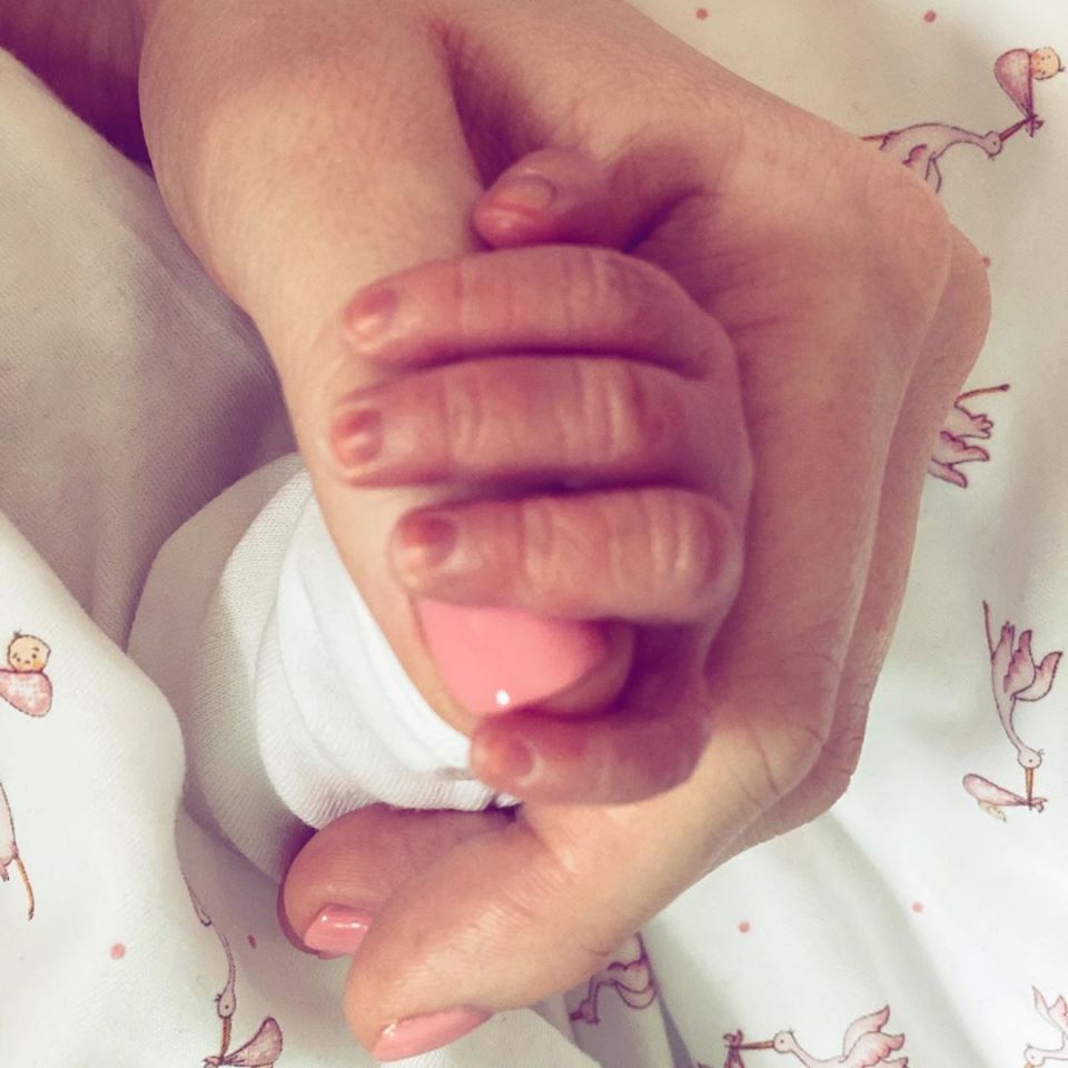  Lydia shared a picture of her newborn daughter's tiny hand on Instagram