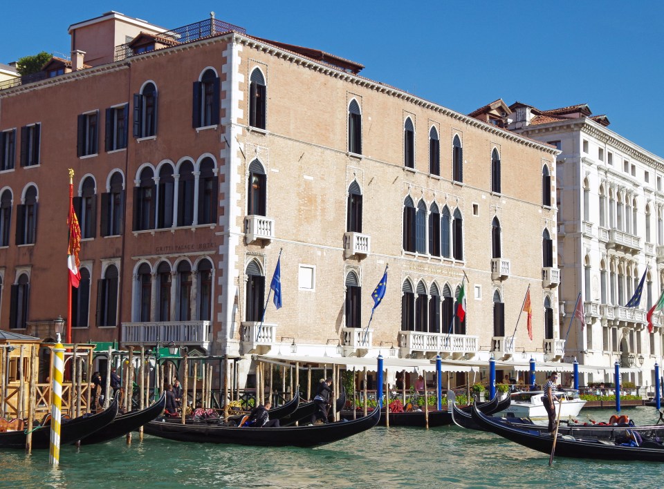 The star has been forced to lock down at the five star Gritti Palace in the city