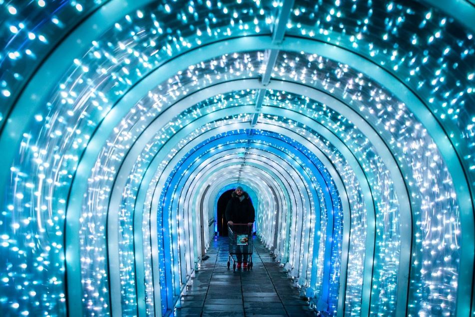  The tunnel outside Sainbury's even had a Christmas makeover