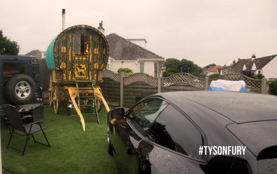  Alongside flash motors at the property is Tyson Fury's pride and joy - his Gypsy wagon