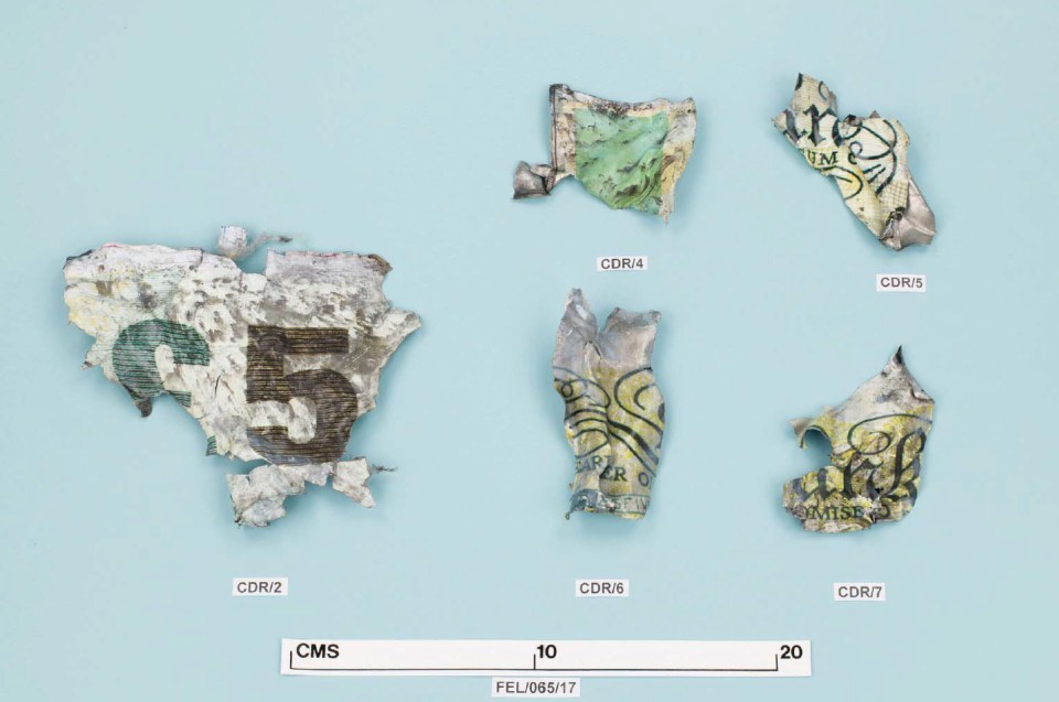A £5 note money box was part of the shrapnel used to make the bomb
