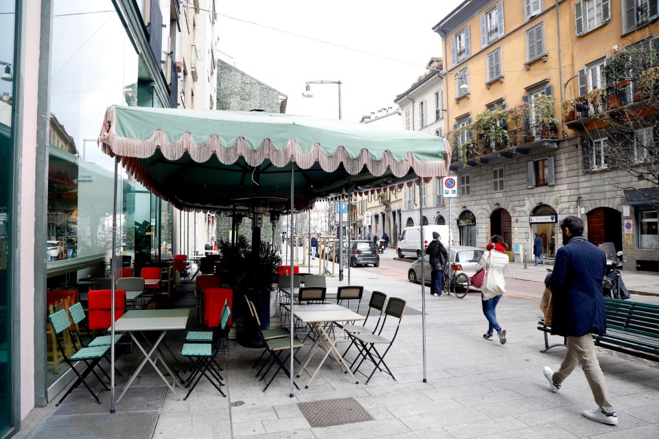  Normally packed cafes and bars have been left deserted