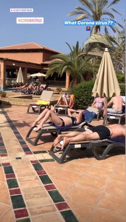  Soical media snaps show guests soaking up the sun at the hotel which has been locked-down by authorities in Tenerife