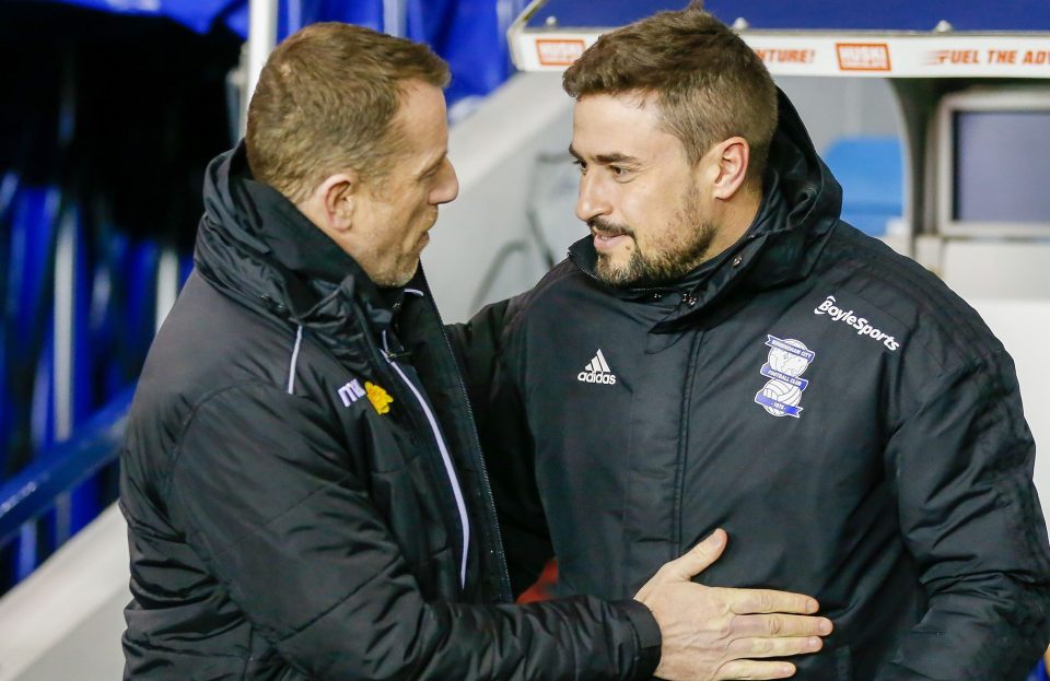  Pep Clotet right, pictured with (Gary Rowett) claims one of his Birmingham players was racially abused at Millwall