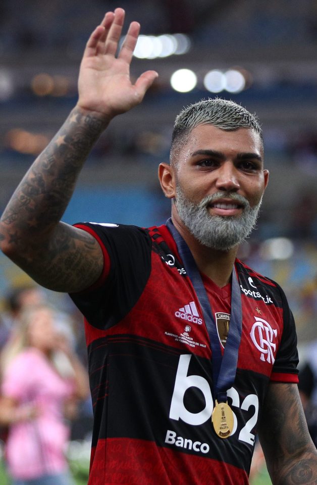  Flamengo striker Gabriel Barbosa dyed his beard grey for his club's win in the South American Super Cup