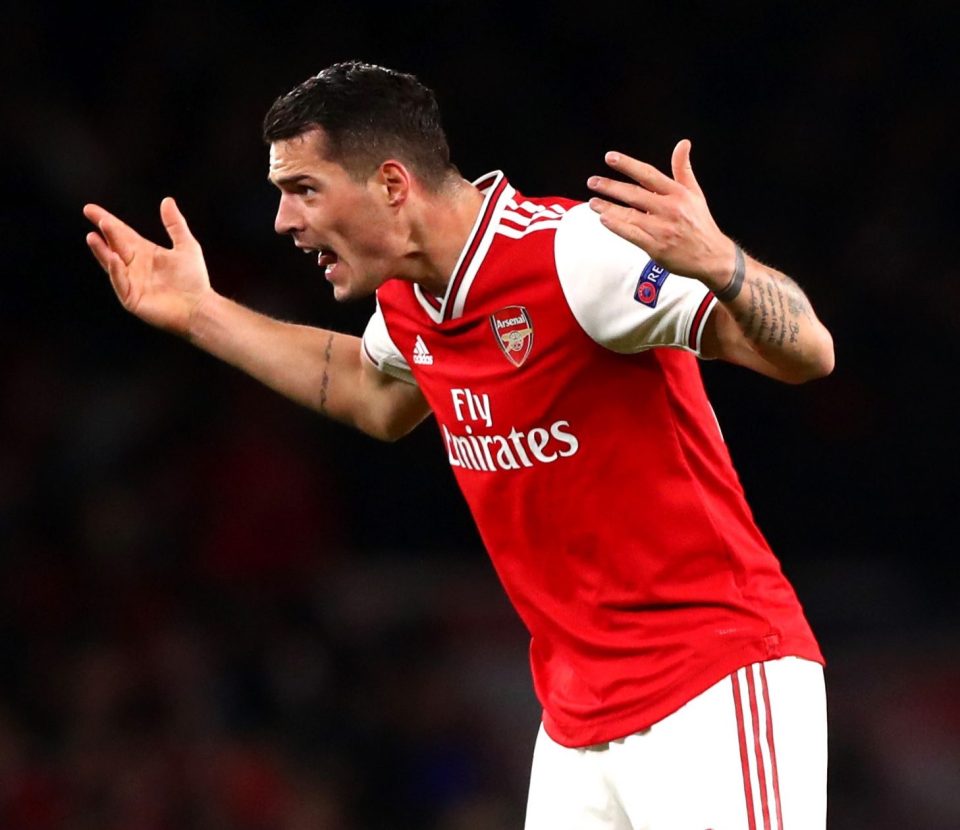  Granit Xhaka shows Arsenal's frustration as they struggle for fluency against their Greek visitors