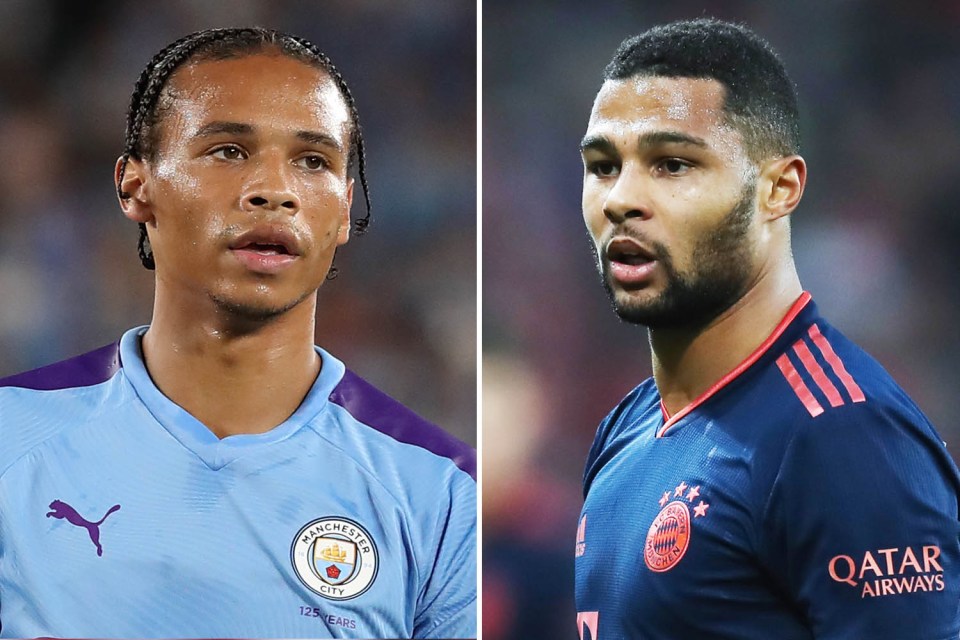 Bayern Munich are keen on Leroy Sane (Left) with City also eyeing Serge Gnabry (Right)