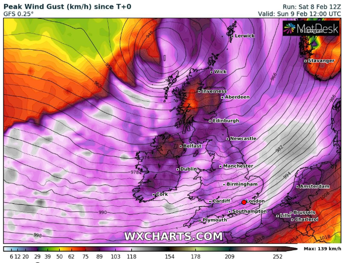  Huge gusts of winds are expected to batter Britain today