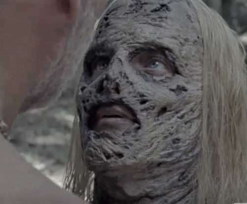  Alpha, played by Samantha Morton, kept her mask on during the romp