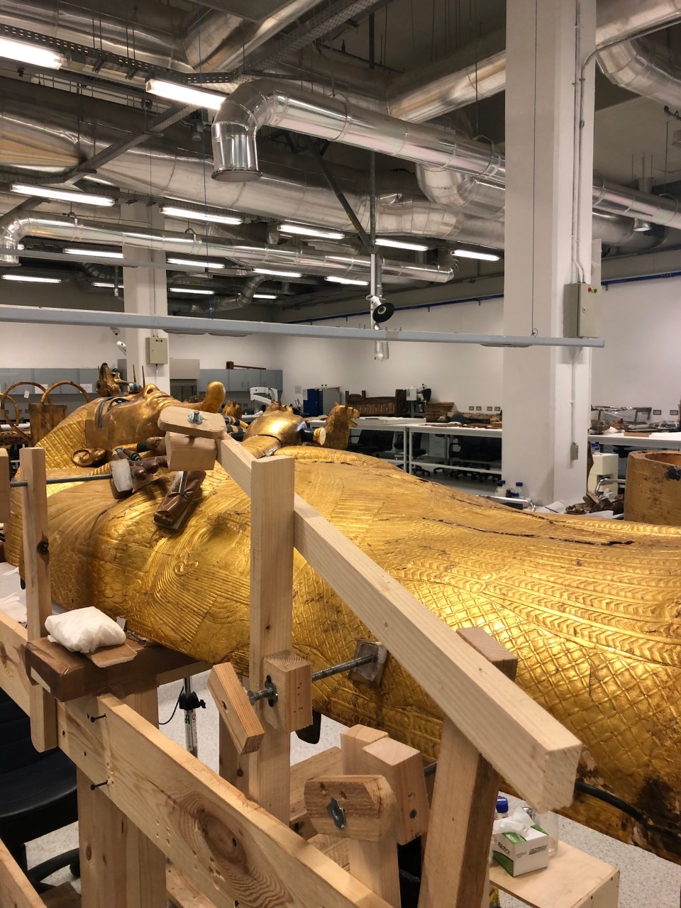  Restoration on this priceless coffin began last year