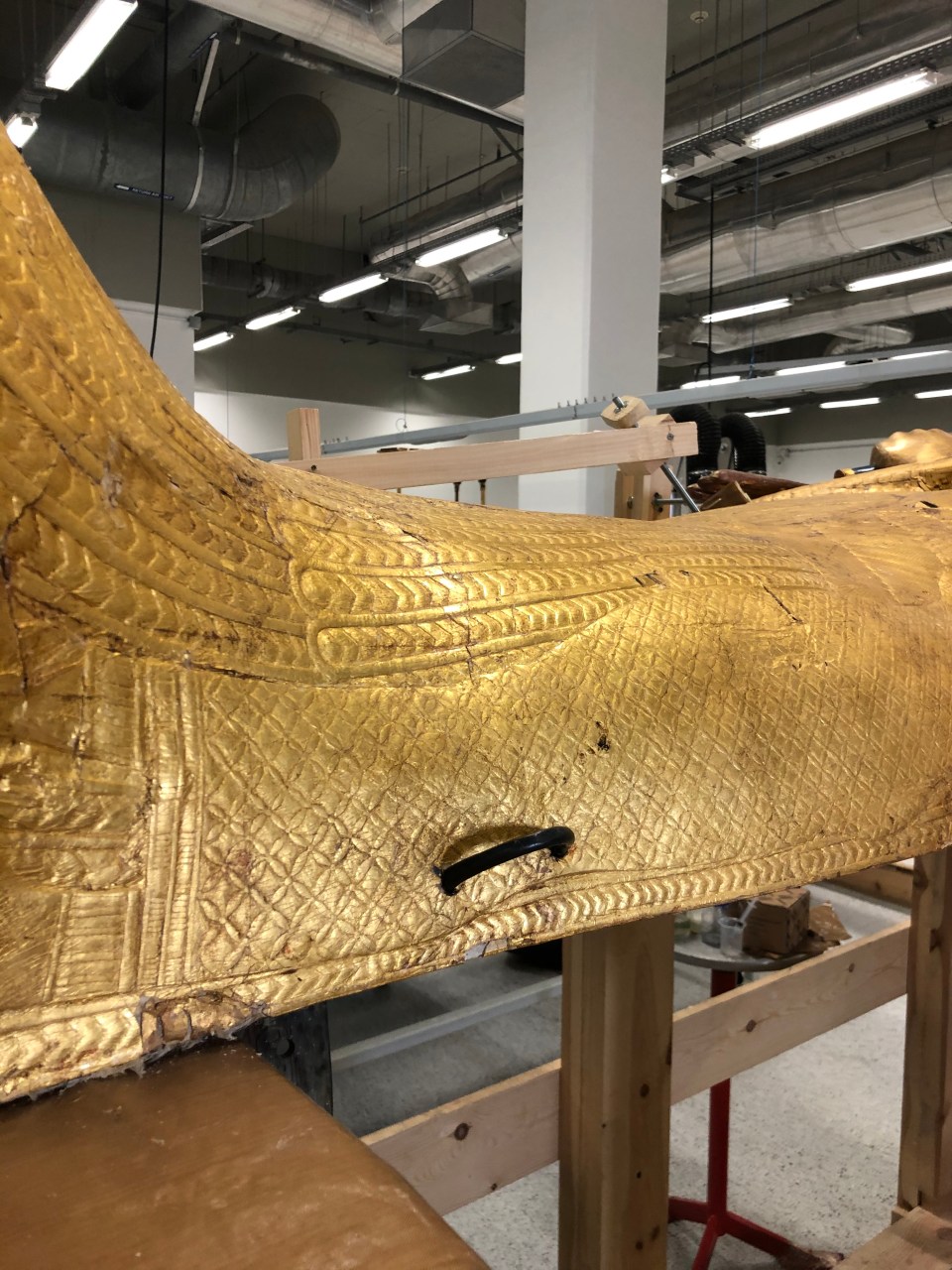  The coffin is covered in intricate designs