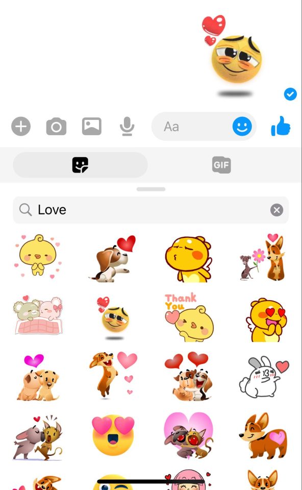  Its super easy to find Stickers within Messenger