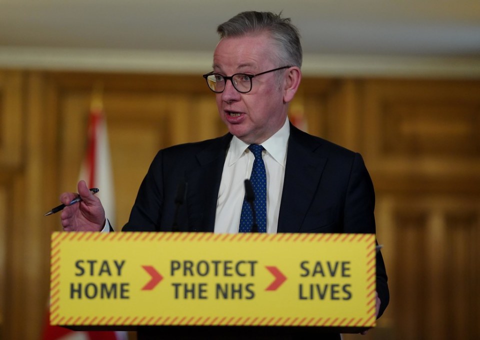  Michael Gove said the death figures showed the importance of obeying the new lockdown rules