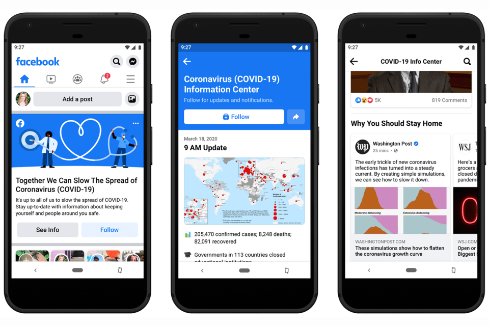 Facebook coronavirus