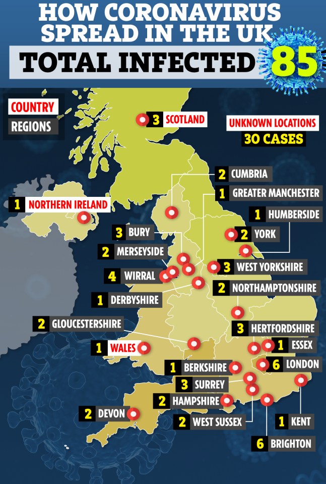  Coronavirus continues to spread across the UK