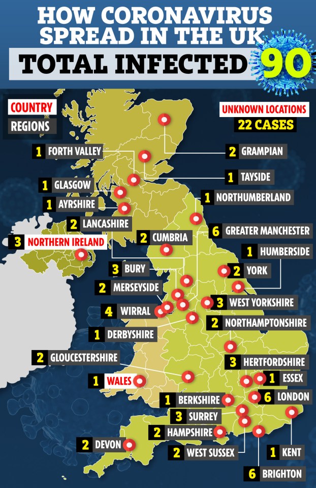  How coronavirus is spreading across the UK