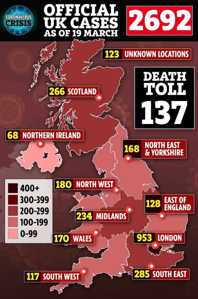 How coronavirus has spread across the UK