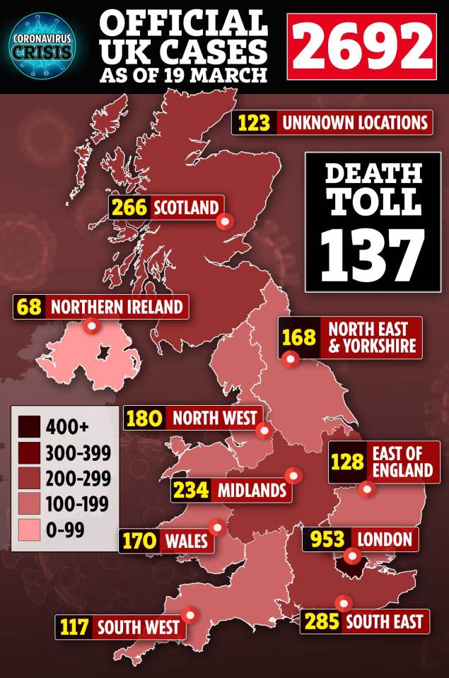  How coronavirus has spread across the UK