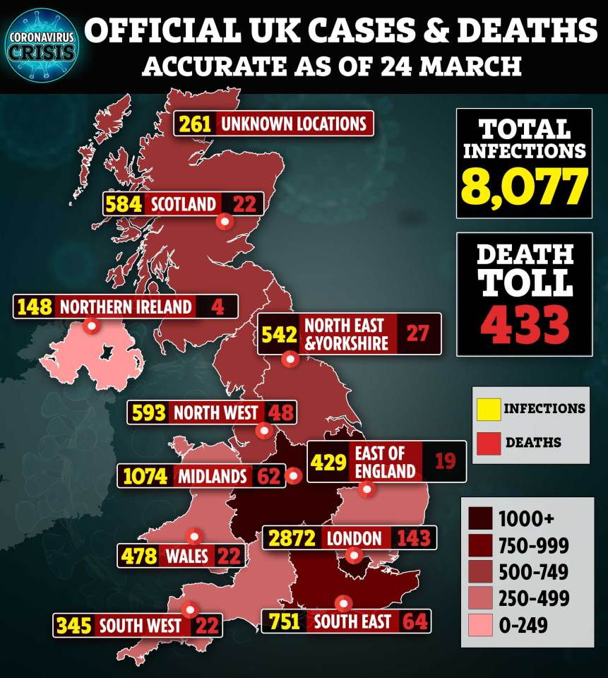  Coronavirus has so far killed more than 400 people in the UK