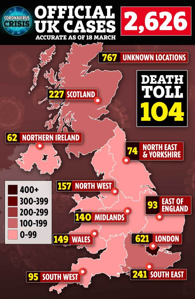  How coronavirus has spread across the UK