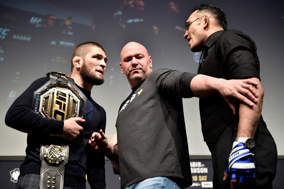  Dana White insisted Khabib vs Tony Ferguson will go ahead with "10 people in room" and blasted "wimpiest" critics who have called for the fight to be axed