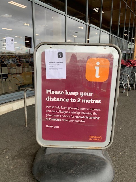  Sainsbury's has put up the following signs in stores