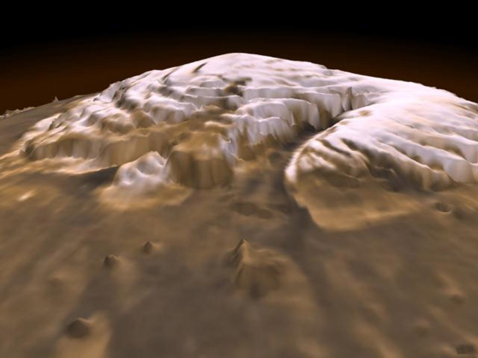 This Nasa graphic shows the north pole of Mars