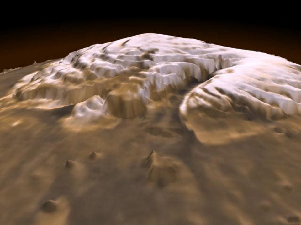  This Nasa graphic shows the north pole of Mars