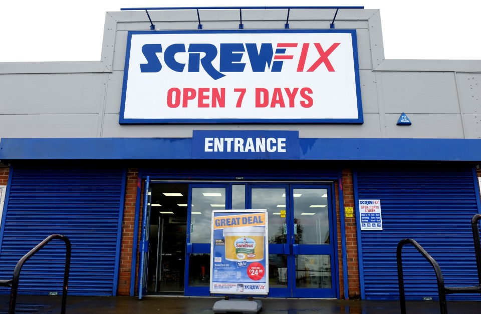  Hardware stores including Screwfix will remain open although some are temporarily closed