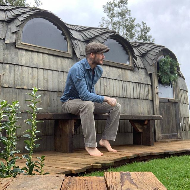 David outside the family’s country barn conversion project on their estate