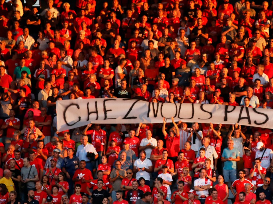 A Nimes fan died of a heart attack during the 3-2 defeat by Marseille