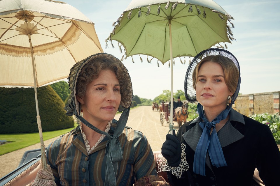  Belgravia's Alice Eve and Tamsin Greig have revealed how the brutally tight corsets they had to wear for the period drama left them in agony