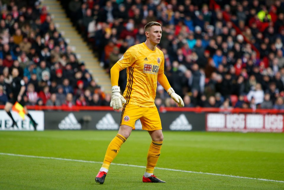  Dean Henderson, who's been good form for the Blades, has kept 10 clean sheets in 27 Premier League appearances this term