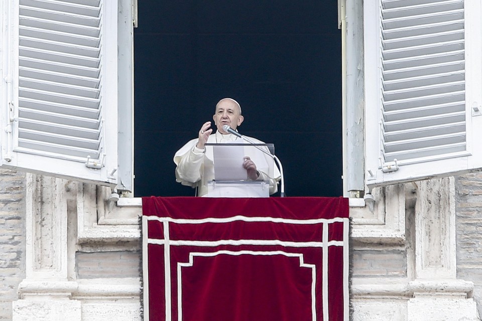 The Pope normally addresses crowds from a window