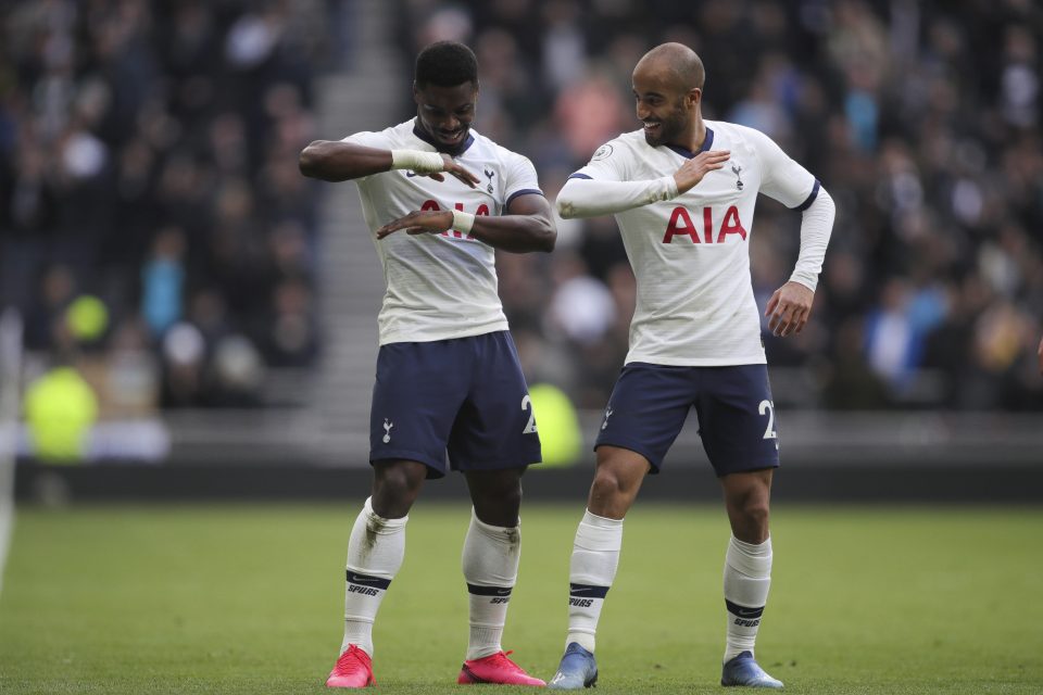  Serge Aurier and Lucas Moura showed off their moves after Spurs took the lead