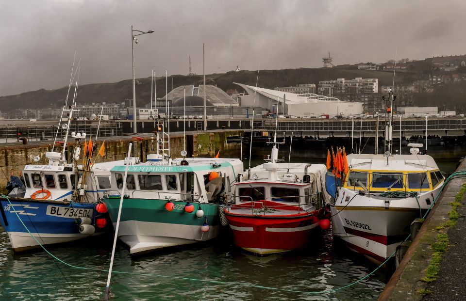  Fishing boats block the access to the harbour of Boulogne-sur-Mer back in 2018