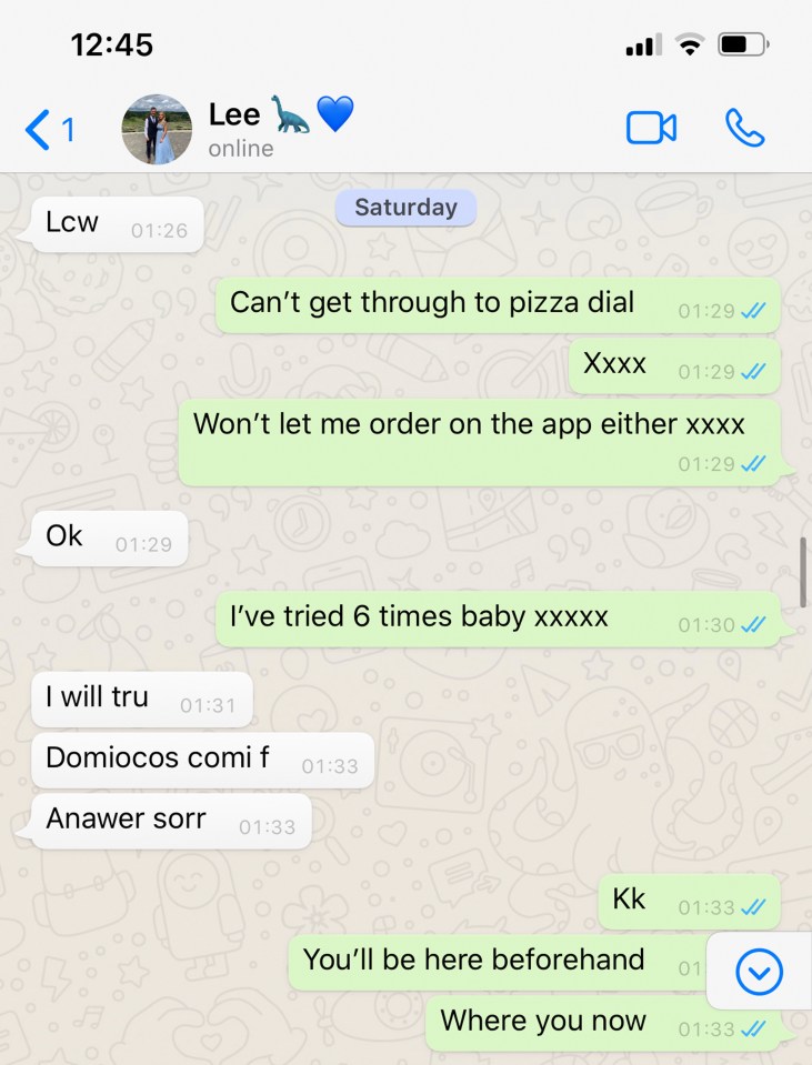  The dad decided he would take charge – sending her a series of nonsense text messages