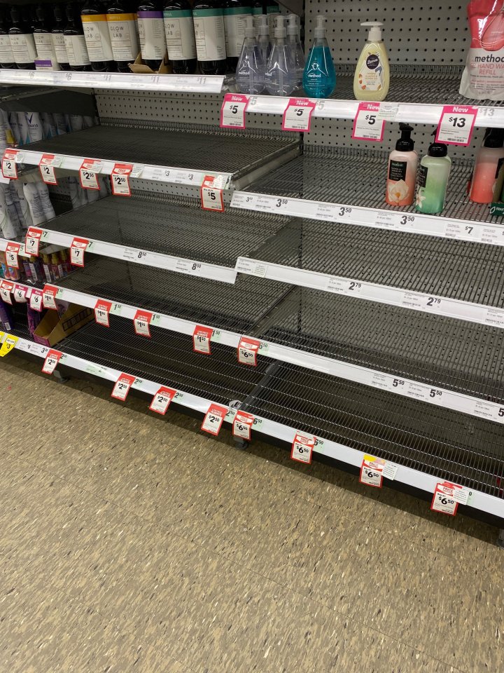  Stocks of soap and hand sanitiser have been running out fast