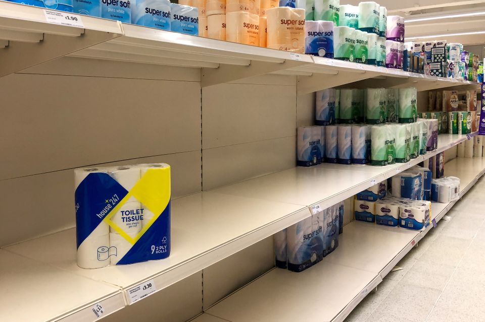 It comes as supermarket shelves are cleared of loo roll as people stockpile in fear of having to self-isolate 