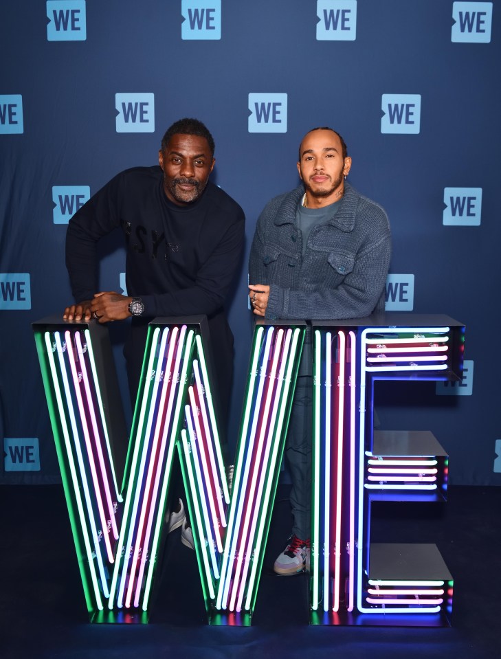 Lewis Hamilton poses with Idris Elba at the London event a few weeks ago