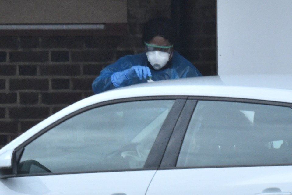  A coronavirus testing station set up outside Central London Community Healthcare NHS Trust in Parsons Green, West London