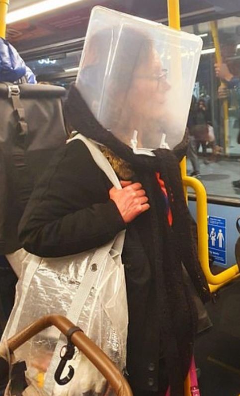  One woman seen taking extreme precautions on the London Underground