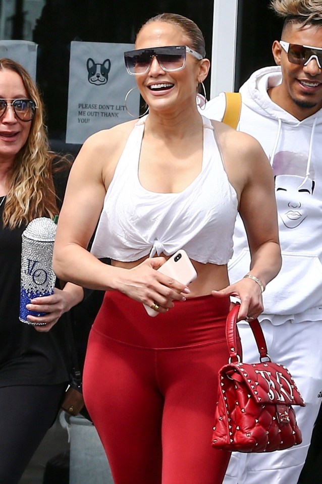  Jennifer Lopez was seen heading to the gym with a personalised luxury handbag that costs £2,250