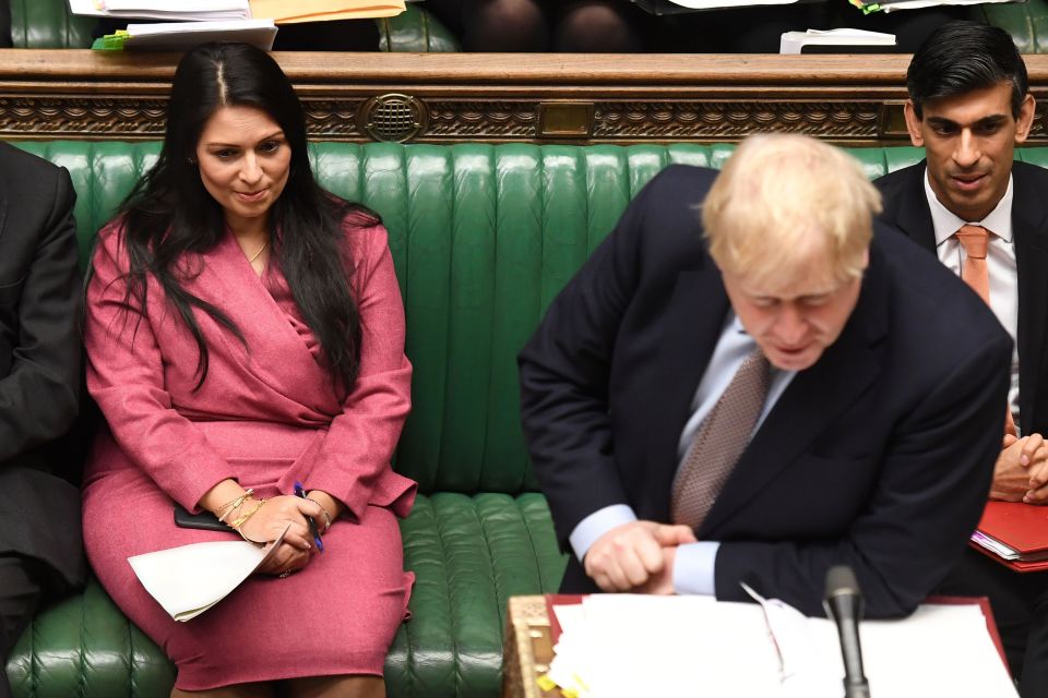  Boris Johnson publicly stood by his Home Secretary yesterday