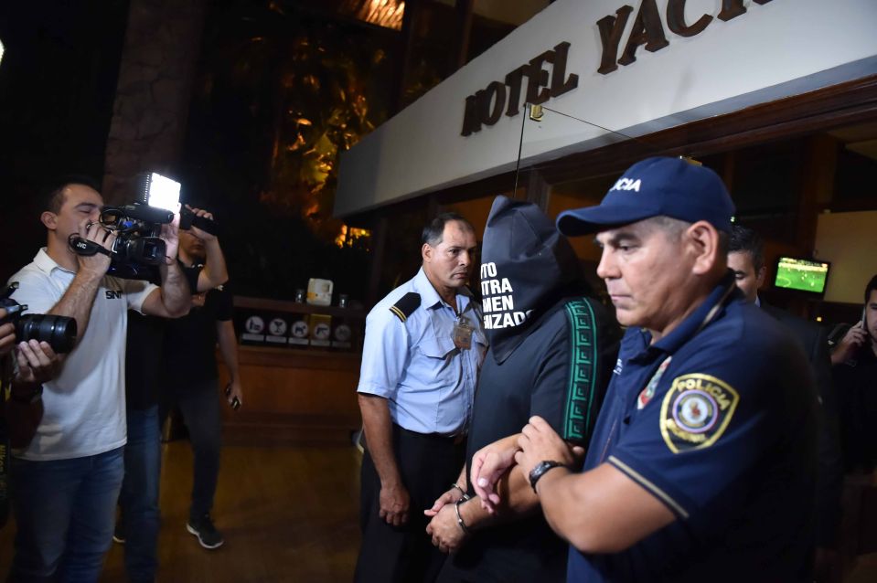  Ronaldinho arrested by officers in front of his luxury hotel on Wednesday