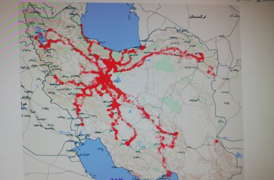  A map shared on social media appears to show coronavirus cases spreading across Iran from the holy city Qom