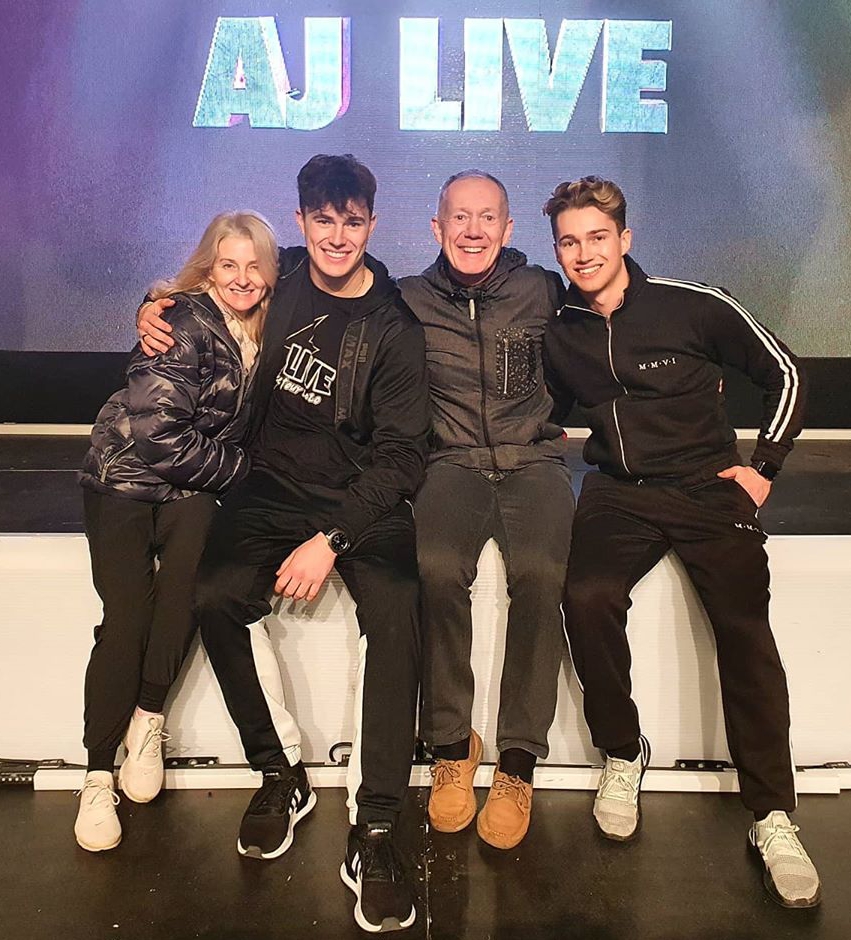 Curtis Pritchard and brother AJ pose for photos with their parents at Strictly dancer AJ’s Live tour